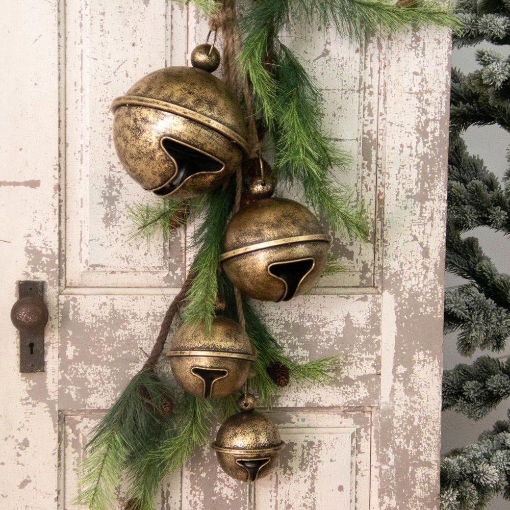 Your Heart's Desire HANGING JINGLE BELLS, ANTIQUE GOLD